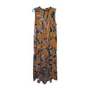 MTS Dress Sleeveless Tiered Hi Low Flowy sz L NWOT  /B20